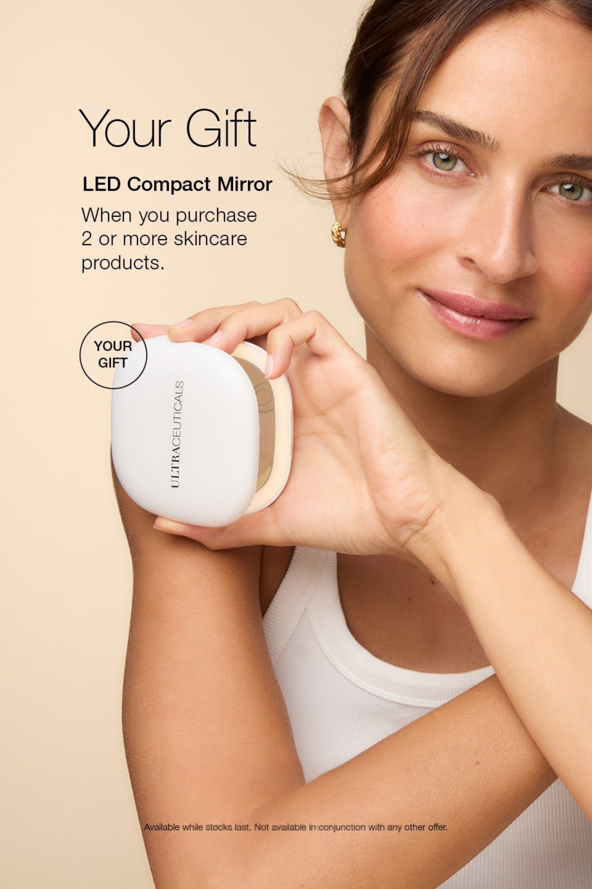 Mar 2025 - Free Compact Mirror GWP when you purchase 2 or more skincare products collection desktop banner